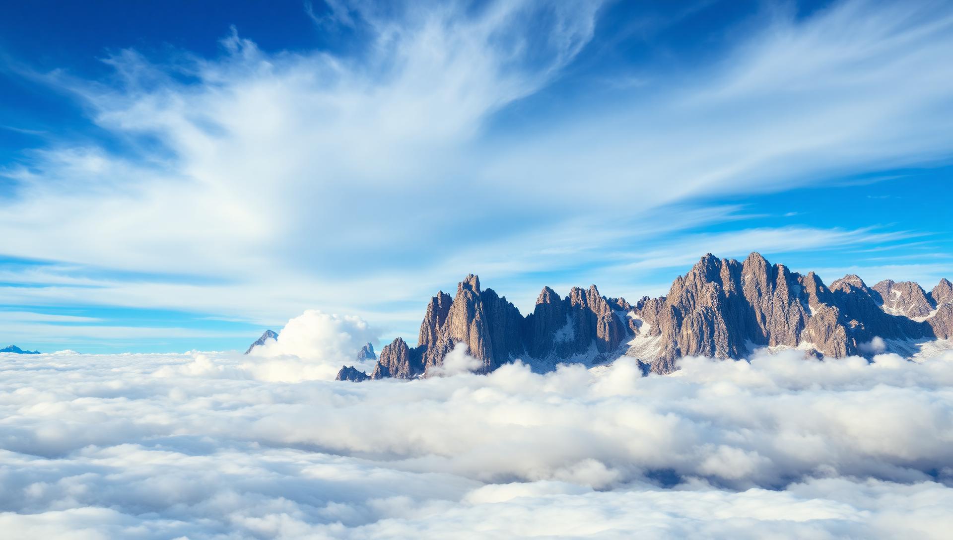 Mountains rising above the clouds